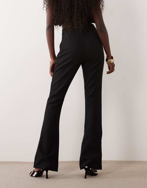ASOS LUXE flared tailored trouser in black, 3 of 5