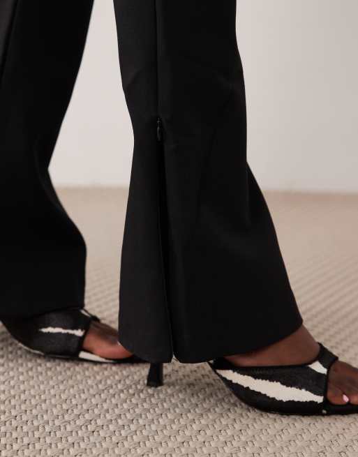 ASOS LUXE flared tailored trouser in black, 4 of 5