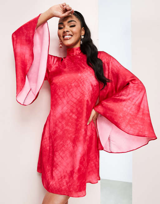 open lace back dress Pink Sequin Slip Dress
