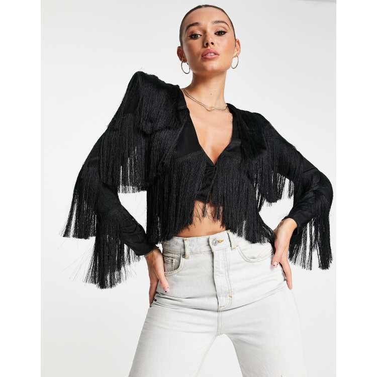 トップス FRINGE OPEN BLOUSE 71adfSpSL2L._AC_UY1000_.jpg