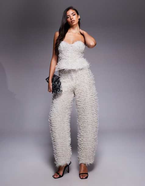 ASOS LUXE - Gebreide broek met ballonpijpen in grijs, deel van co-ord set - view 1