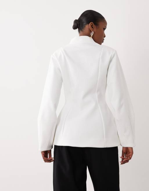 ASOS LUXE - Getailleerde blazer in wit, 4 van 4
