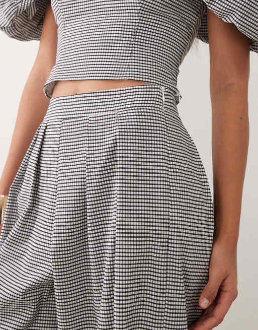 ASOS LUXE gingham balloon pants with tie cuff (part of a set), 5 of 5