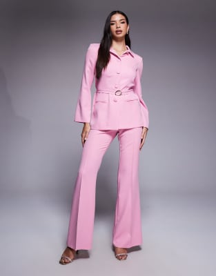 ASOS LUXE - Hose in Rosa mit geradem Schnitt, Kombiteil