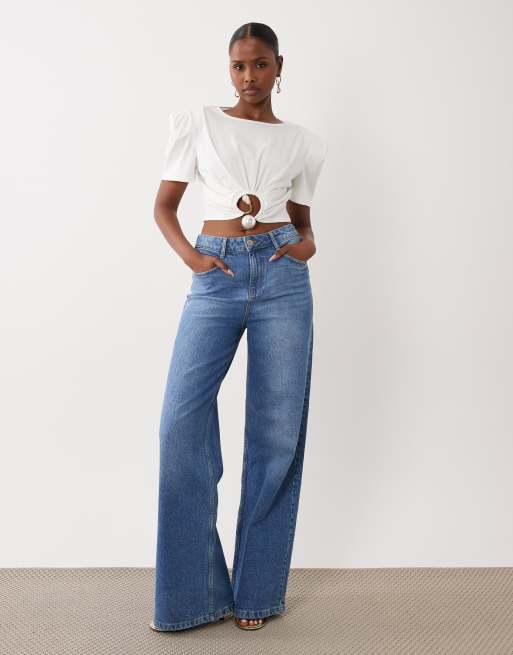 ASOS LUXE - Hvid cropped t-shirt med metaldetalje, 2 af 4