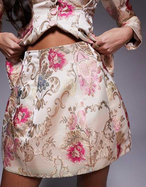 ASOS LUXE - Hvid mininederdel med blomstermønster i jacquard - Del af sæt, 3 af 5