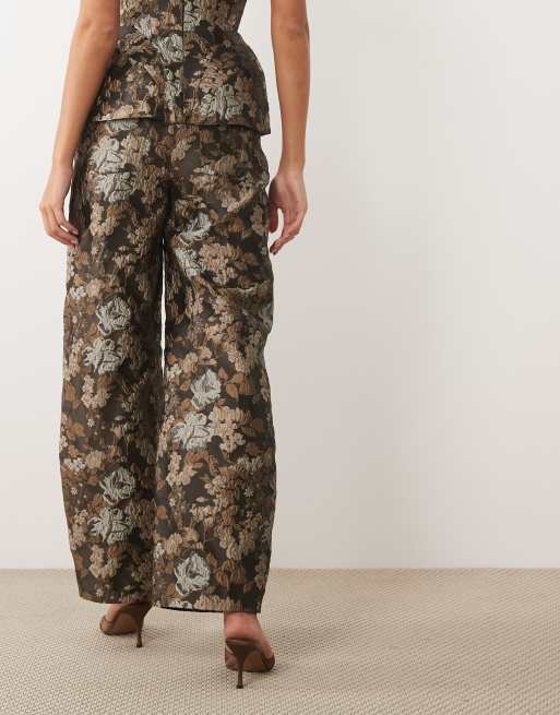 ASOS LUXE jacquard barrel leg co-ord broek, 4 van 5