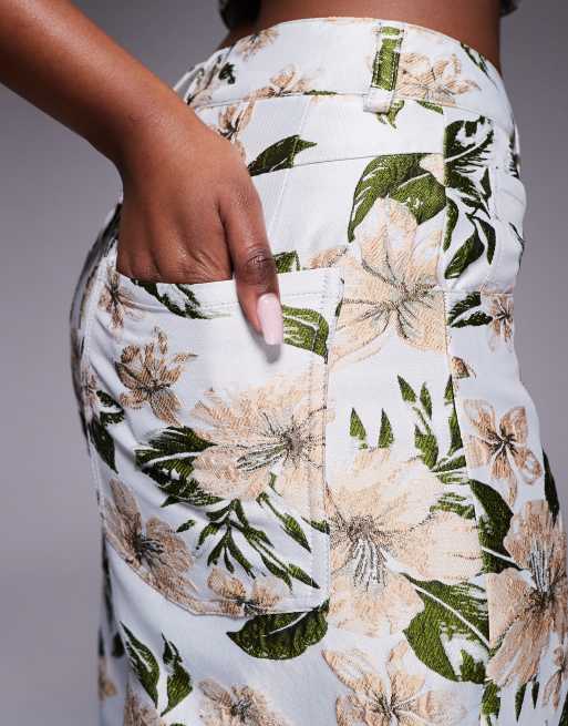 ASOS LUXE jacquard barrel leg pants in floral - part of a