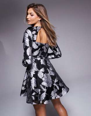 ワンピース Checked Jacquard Volume Sleeve Dress M Checked Jacquard Volume Sleeve Dress レディース