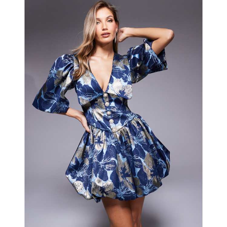 ワンピース Checked Jacquard Volume Sleeve Dress M ASOS EDITION floral jacquard volume sleeve mini dress | ASOS