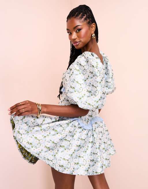 Asos white floral dress best sale