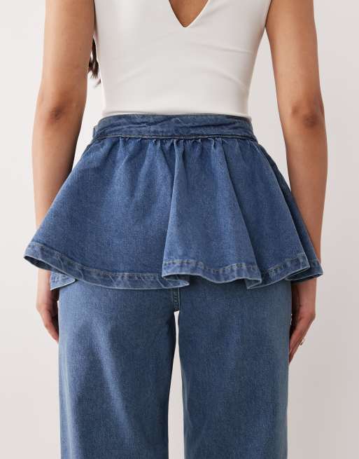 ASOS LUXE - Jean avec jupe superposée - Bleu clair, 4 de 5