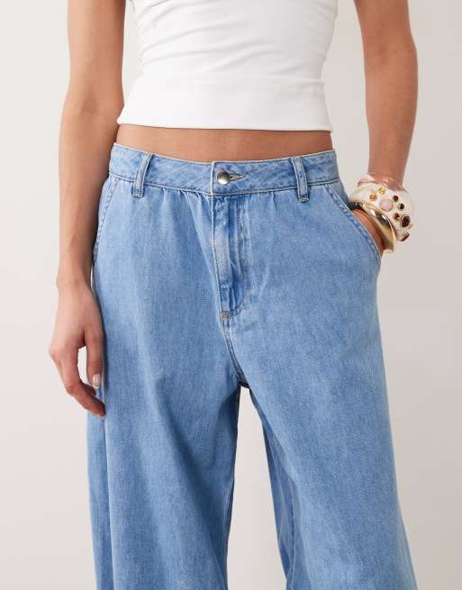 ASOS LUXE – Jeans in Bleach-Waschung mit Ballon-Schnitt und Paperbag-Taille, 4 von 5