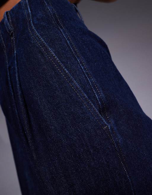ASOS LUXE – Jeans in Indigo mit weitem Bein und Bundfalten, Kombiteil, 4 von 5