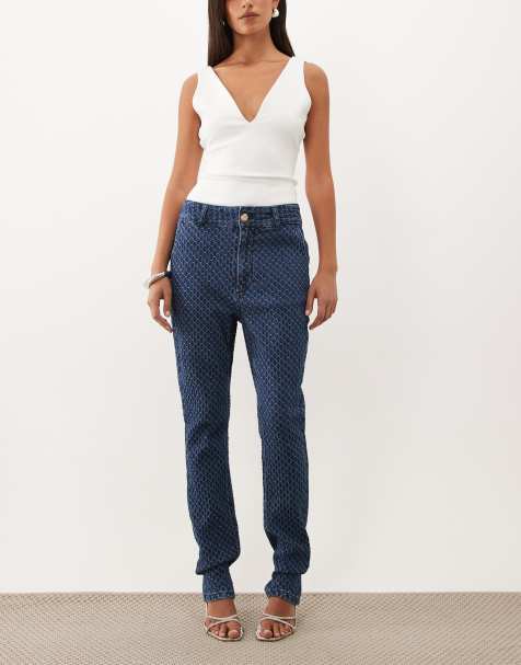 ASOS LUXE jeans skinny con dettaglio a cuore in blu - view 1