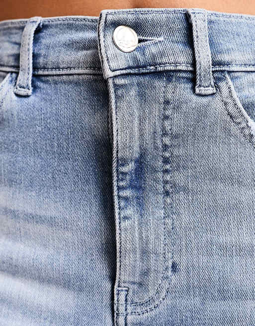 ASOS LUXE kick flare skinny denim jeans in blue wash, 3 of 5