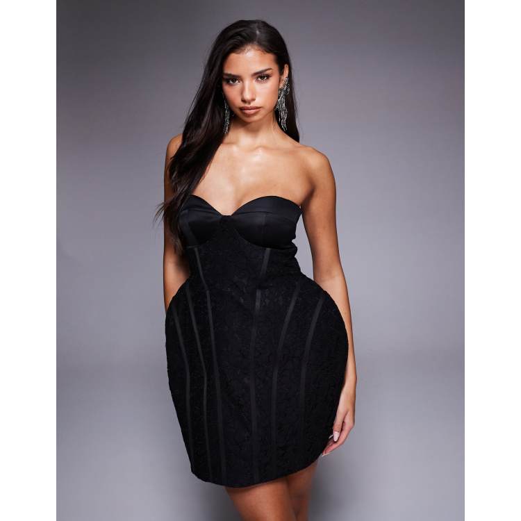 ASOS LUXE - Lace Bandeau Mini Dress - Women - Polyester/Polyamide/Cotton/Viscose - 6 US