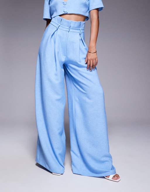 ASOS LUXE - Lyseblå bukser i paperbag-stil - Del af sæt, 2 af 5