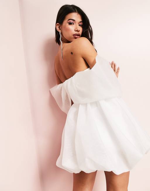 Asos white best sale bardot dress