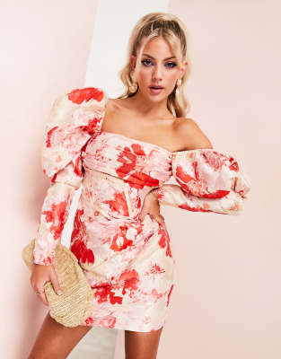 Cupshe Chiffon A-lijn mini-jurk met bloemenmotief voor dames