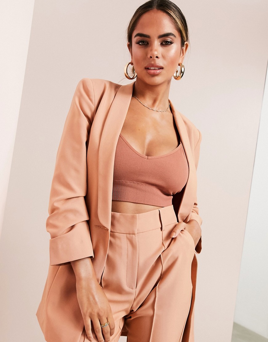ASOS LUXE mix & match tailored suit blazer-Pink