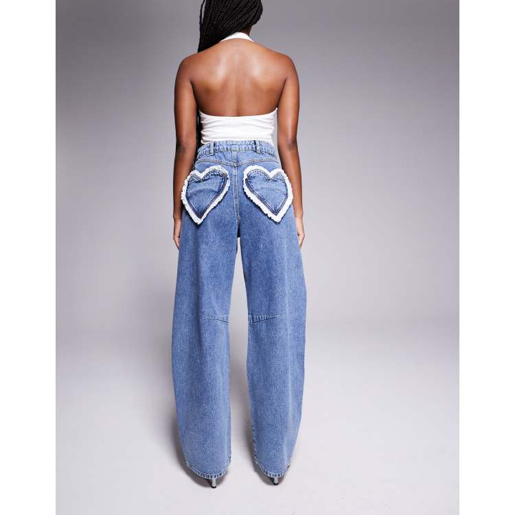 Burberry heart denim♥ Burberry Ladies Dark Canvas Blue Heart-Motif Skinny Jeans, Waist