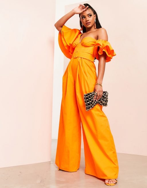 Asos best sale orange playsuit