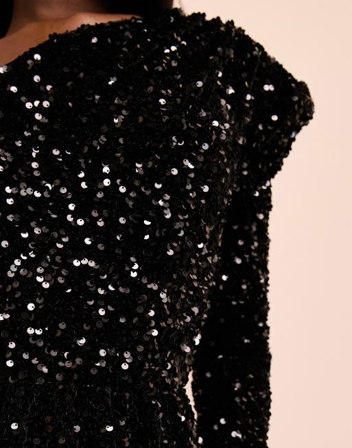 Black Sequin Skater Dresses for Women - Up to 70% off