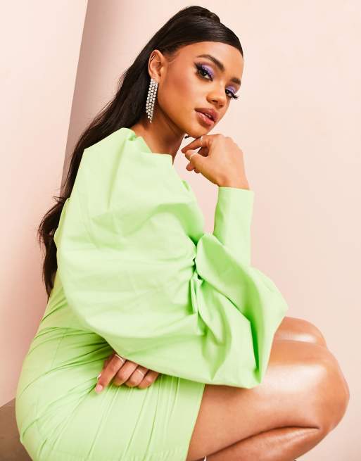 Asos lime green outlet dress