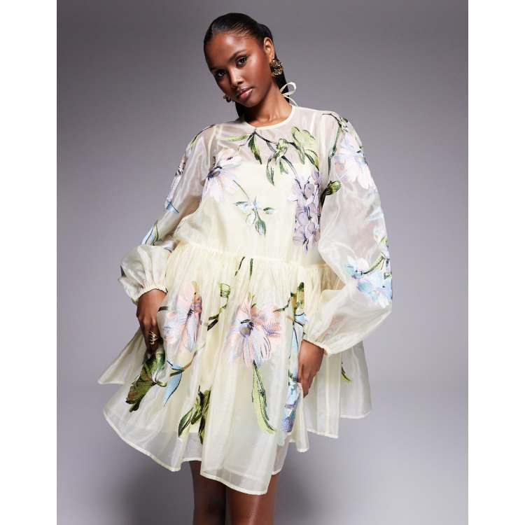 トップス TENNE HANDCRAFTED MODERN organza smock TENNE HANDCRAFTED MODERN organza 2way short smock(ホワイト