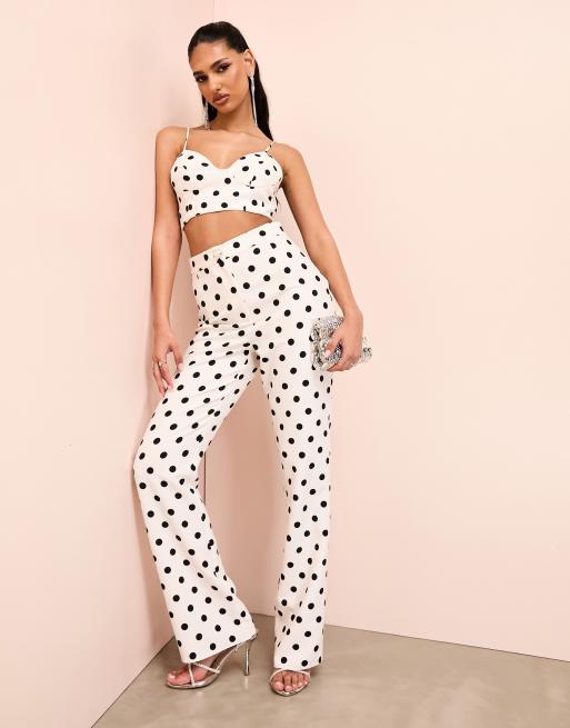 ASOS LUXE - Pantalon d'ensemble de costume ajusté à pois