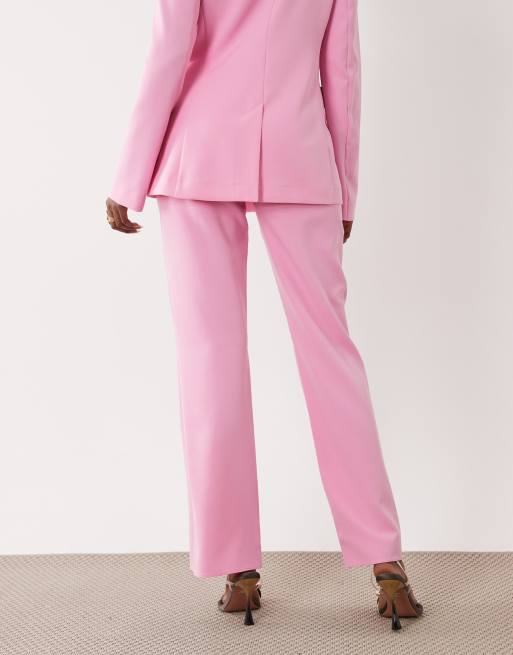 ASOS LUXE - Pantaloni da abito sartoriali rosa acceso in coordinato, 5 di 5