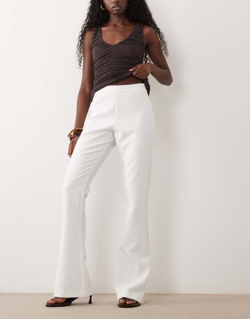 ASOS LUXE pantaloni sartoriali svasati color crema