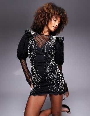 ★2024SS新作★RONRON★PINTUCK LACE PUFF MINI DRESS PINTUCK LACE PUFF MINI DRESS IVORY - RONRON 론론