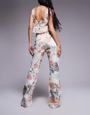 送料関税込 【DND4DES】 Floral Print Denim Pants DND4DES x FayChui] Floral Print Denim Pants - BCAESAR