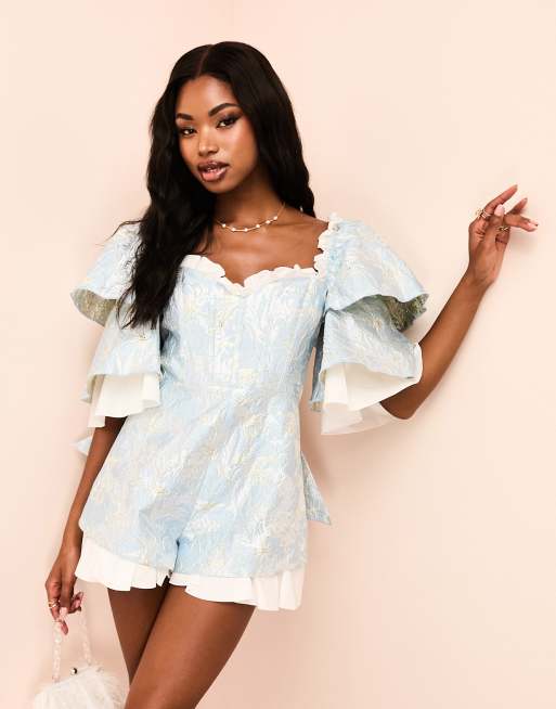 Asos blue playsuit online