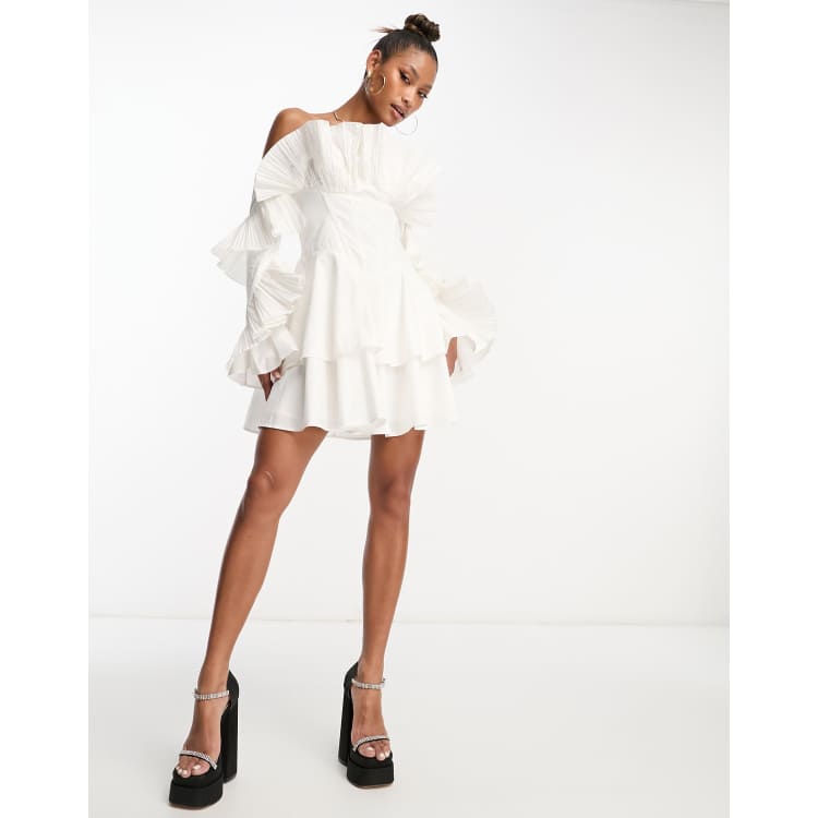Luna pleats mini dress ivory 【店舗購入品】 ANDMARY】Luna pleats mini dress