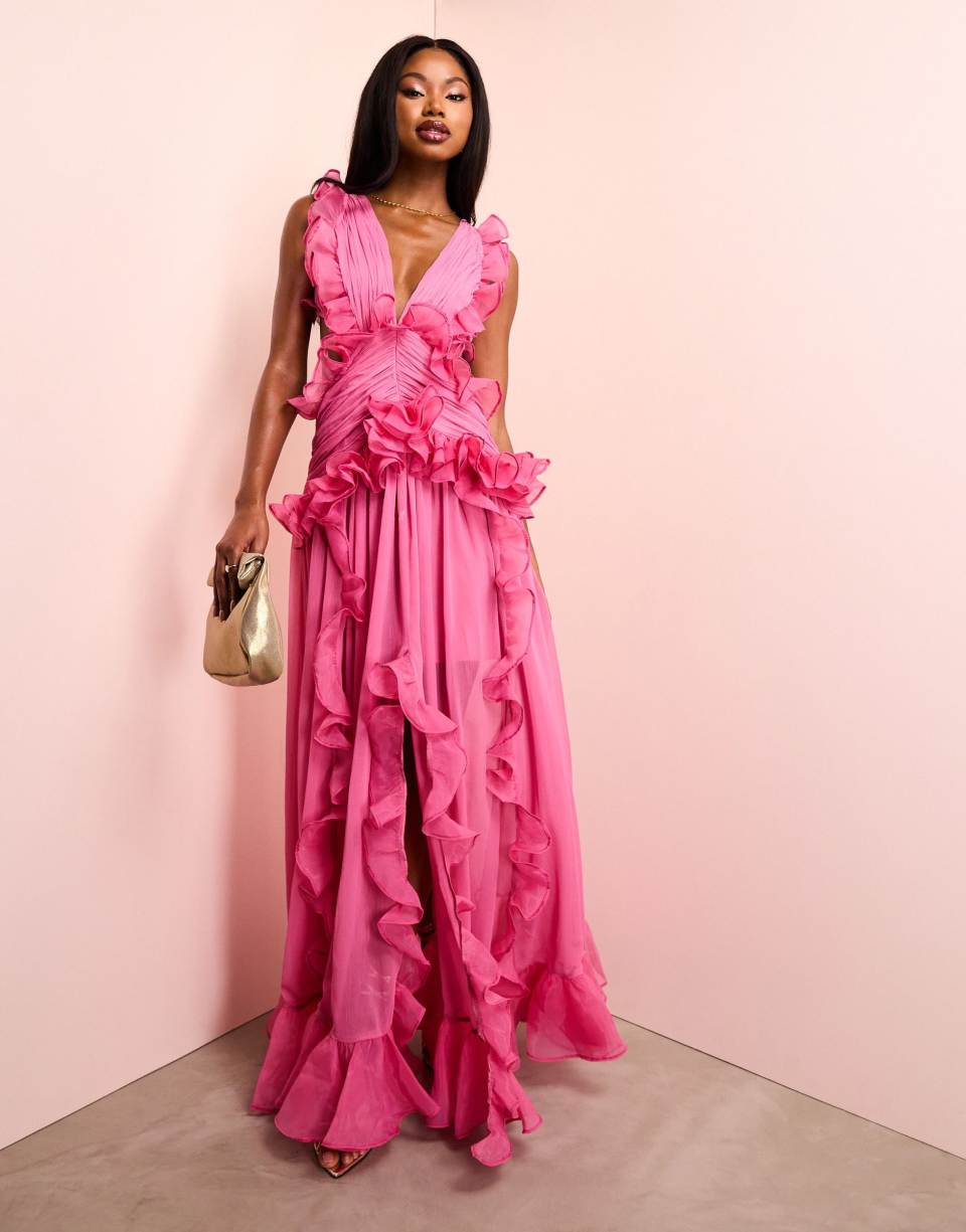 Plunge maxi dress