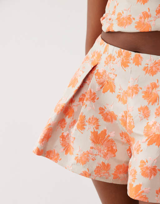ASOS Luxe – Pomarańczowe żakardowe szorty, część zestawu, 4 z 5
