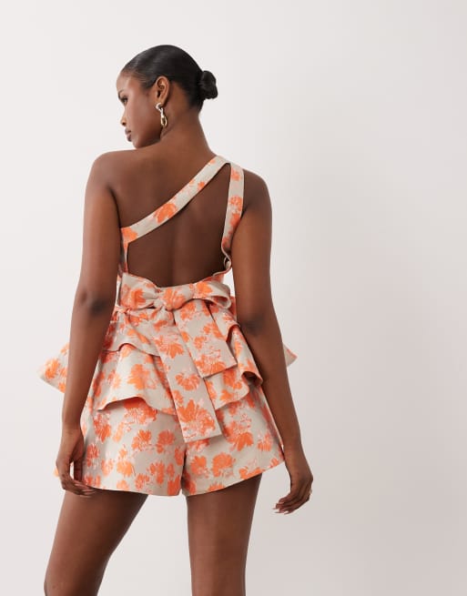 ASOS Luxe – Pomarańczowe żakardowe szorty, część zestawu, 5 z 5