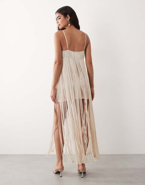 asos luxury dresses ASOS LUXE plunge maxi dress with exaggerated ruffles and ruched details in  floral print