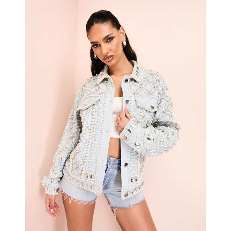 Topshop embellished denim outlet jacket