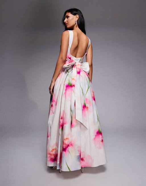 ASOS Luxe – Premium – Sukienka maxi w duży kwiatowy wzór, 4 z 4