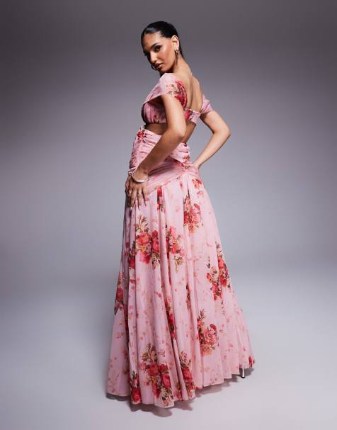 chinese dress ladies Rent Asos Edition Tiered Metallic Floral Jacquard Midi Dress In Ivory