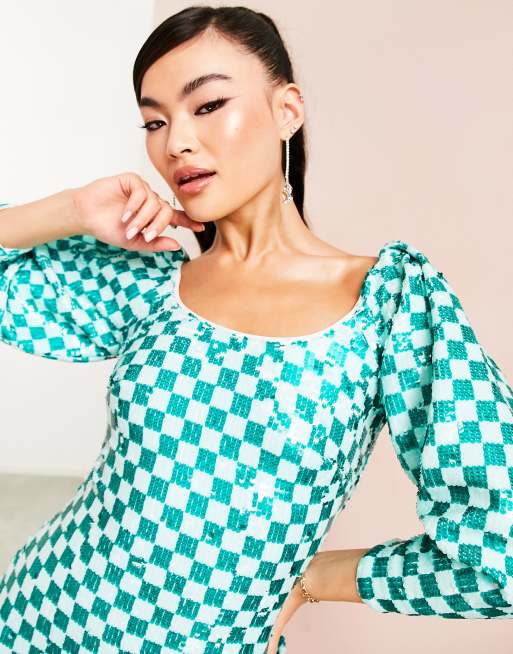 Asos checkered outlet dress