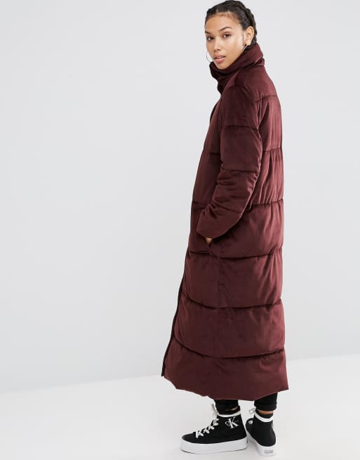 ASOS Luxe Puffer Coat In Velvet ASOS