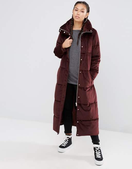 Asos velvet puffer best sale