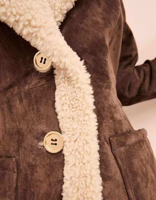 Suede and shearling on sale coat