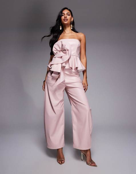ASOS LUXE – Rosa set i polyester - view 1
