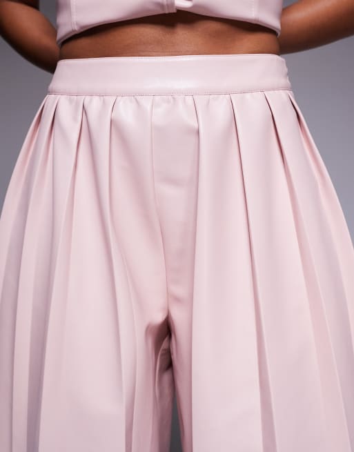 ASOS LUXE – Rosa, veckade byxor i PU, del av set, 5 av 5